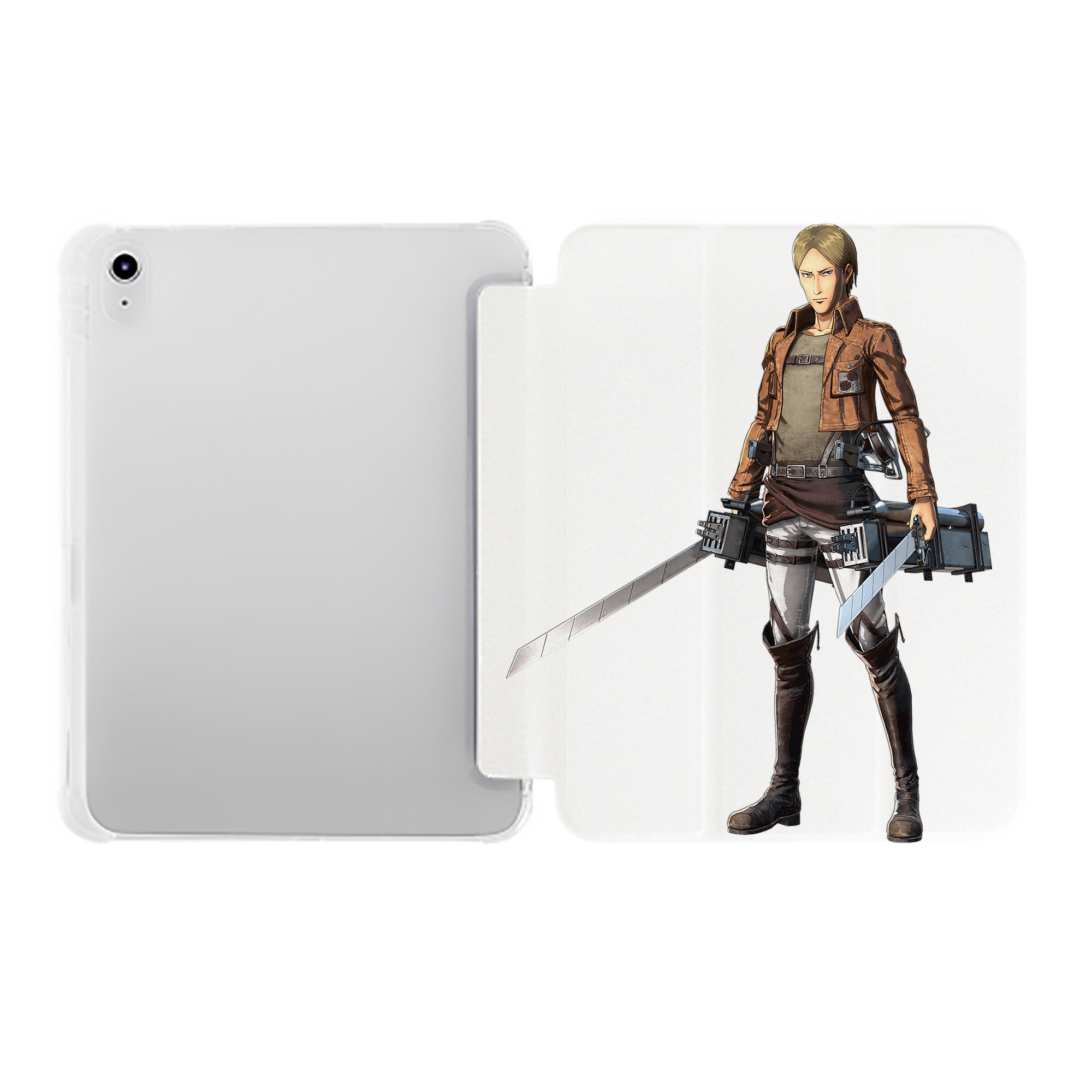 （画像用） 進撃の巨人 Attack on Titan IPad ケース ペン収納付き 三つ折りスタンド PUレザー×シリコン 対応機種9.5/10.5/10.9インチ